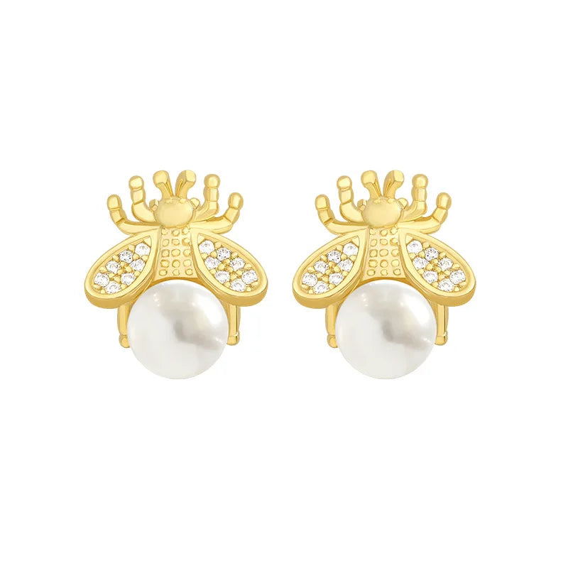 Pearl Crystal Drop Earrings