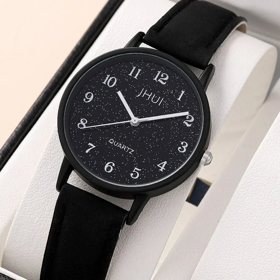 Chic Quartz Watch & Heart Bracelet Set