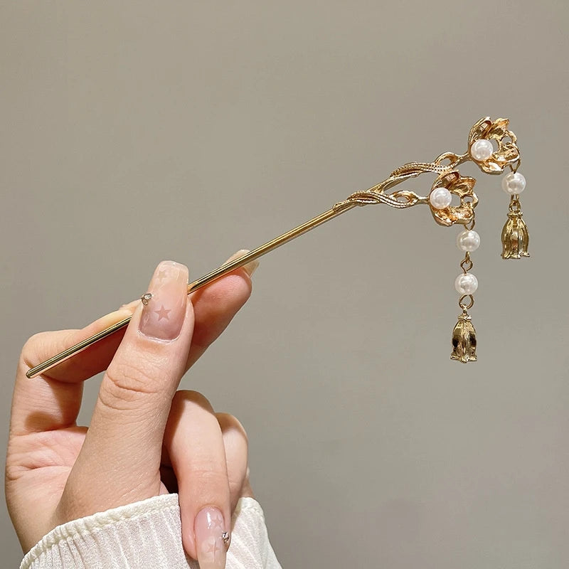 Multicolor Vintage Wooden Hairpins