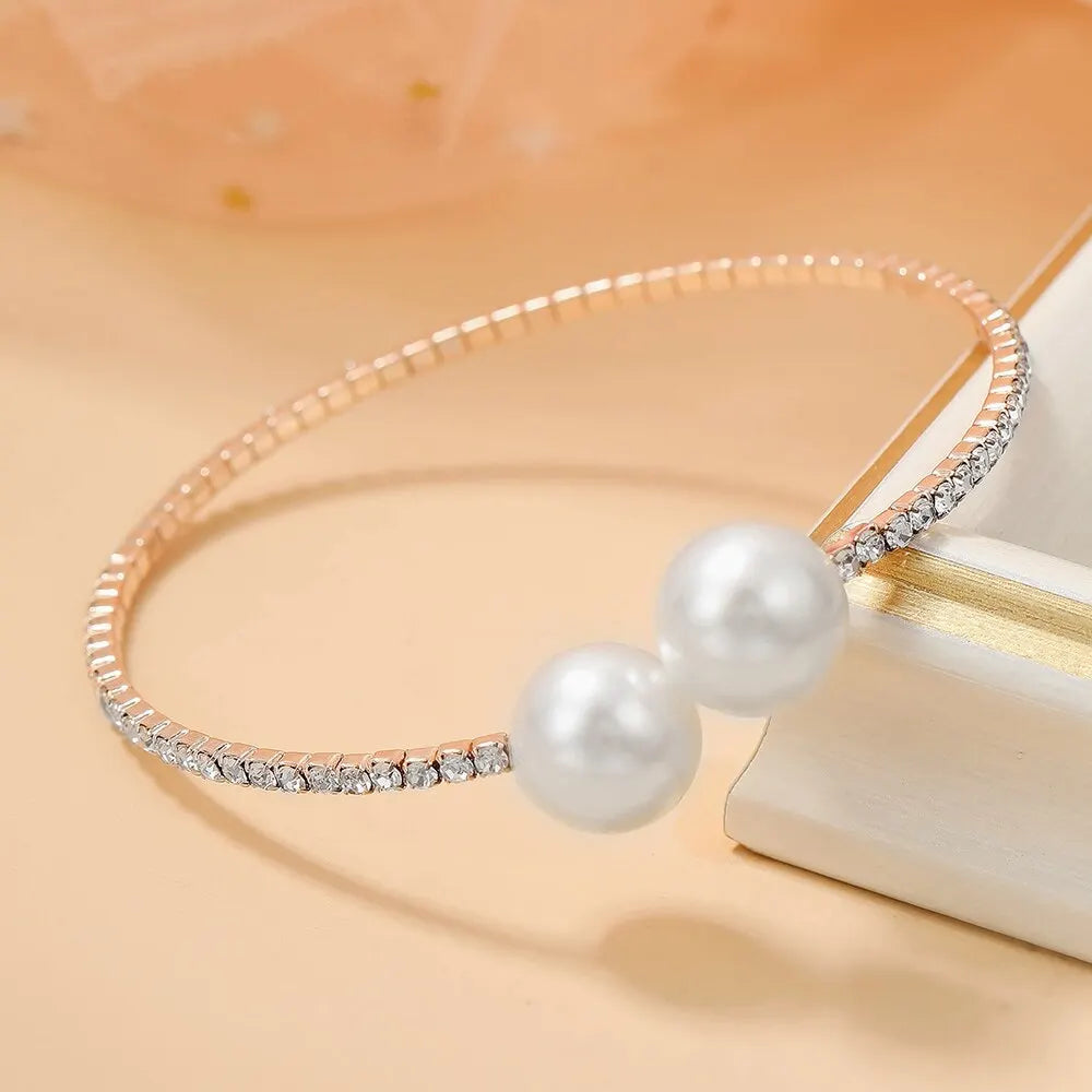 White Pearl Rhinestone Watch
