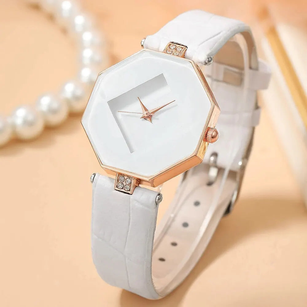 White Pearl Rhinestone Watch