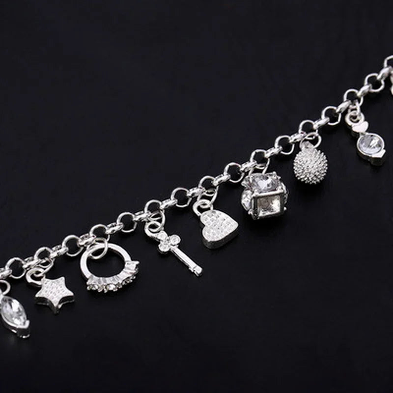 Sterling Silver Charm Bracelet Set