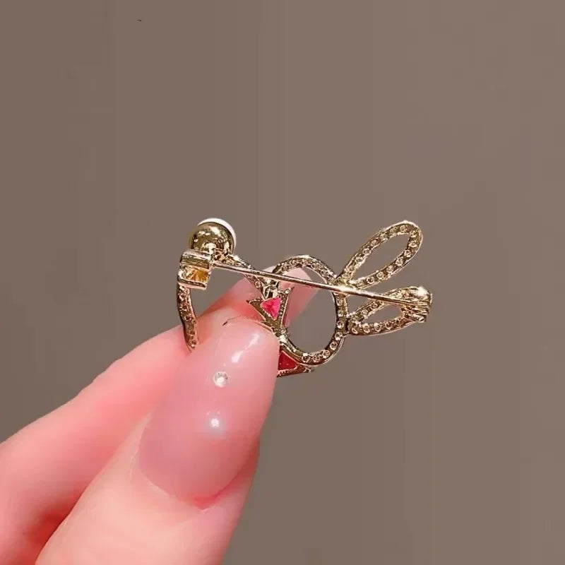 Chic Bunny Bow Brooch
