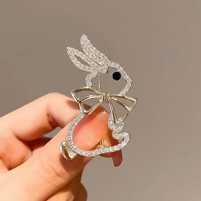 Chic Bunny Bow Brooch