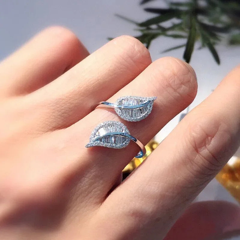 Leafy Zircon Open Ring