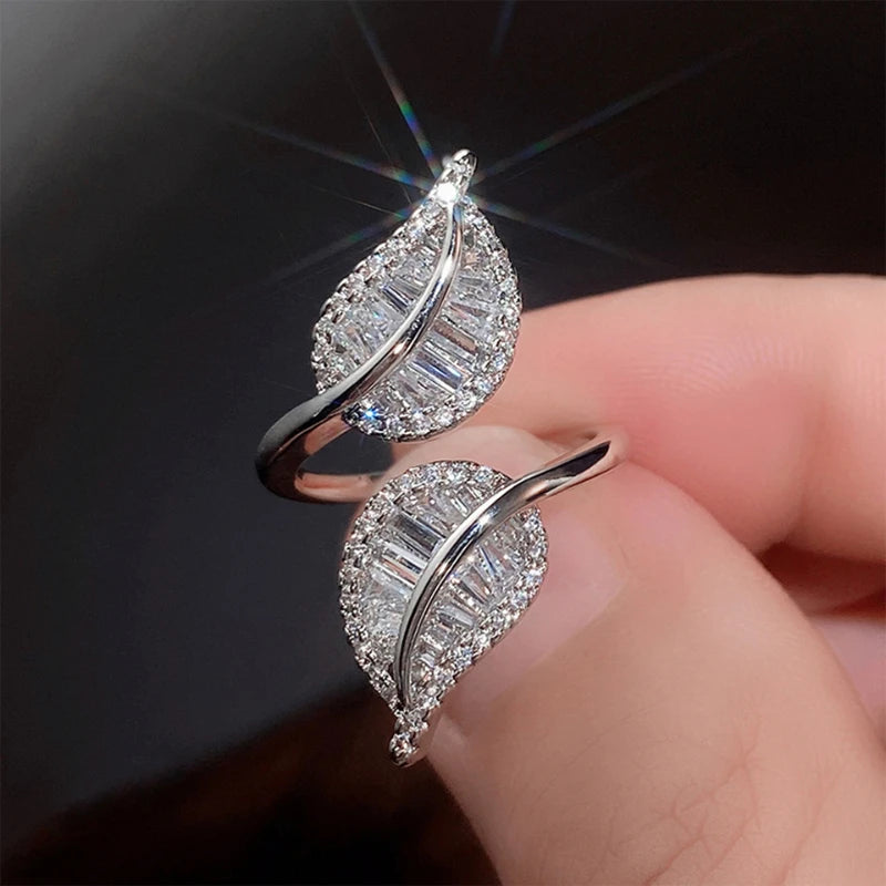 Leafy Zircon Open Ring