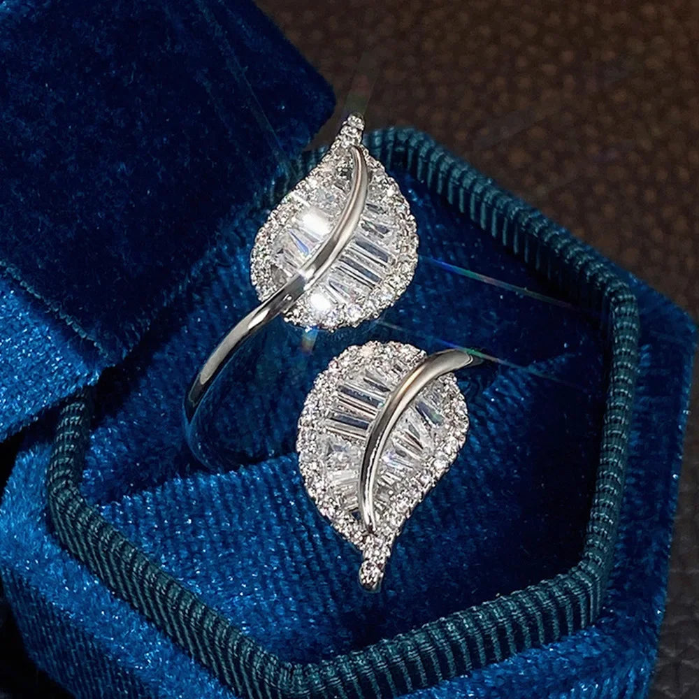 Leafy Zircon Open Ring