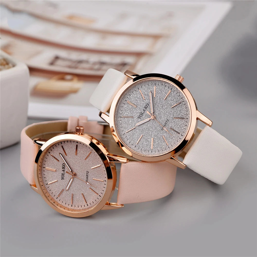 Luxe Leather Quartz Timepiece