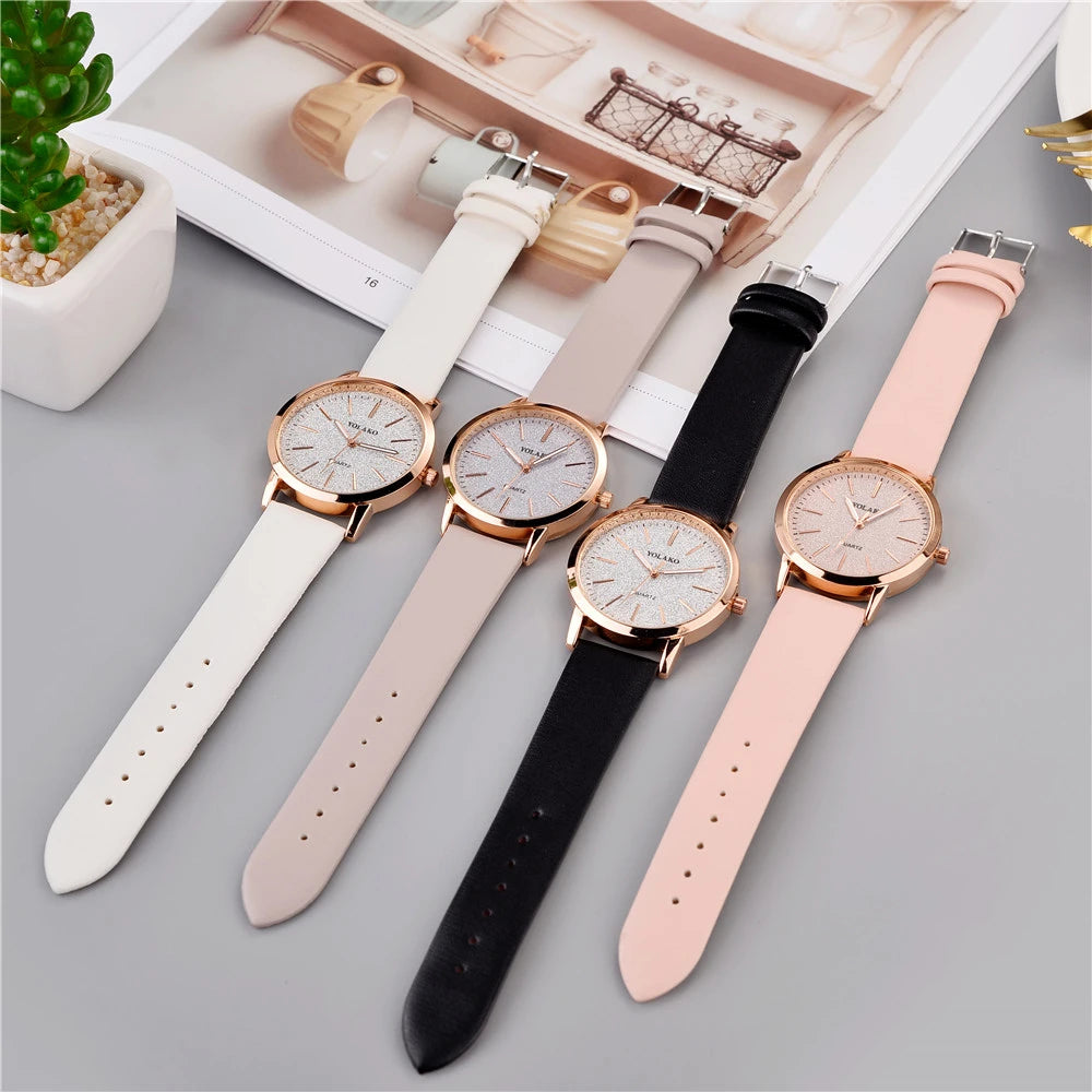 Luxe Leather Quartz Timepiece