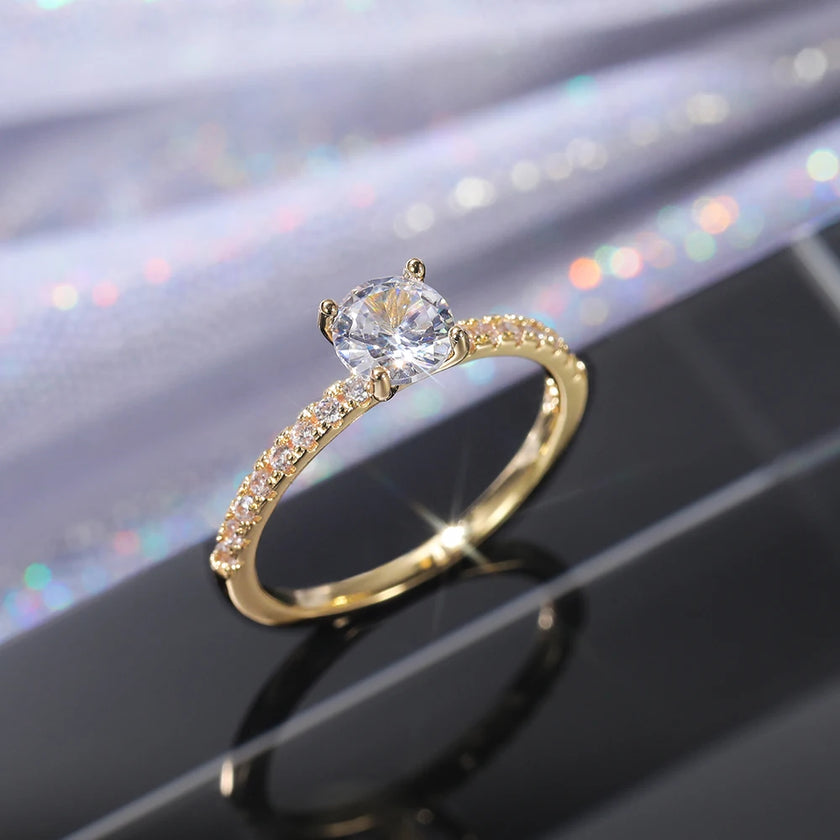 Zirconia Halo Wedding Ring