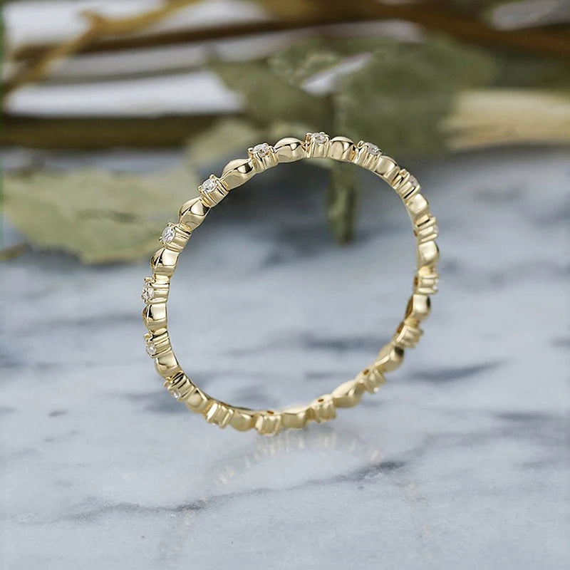 Korean CZ Stone Gold Ring