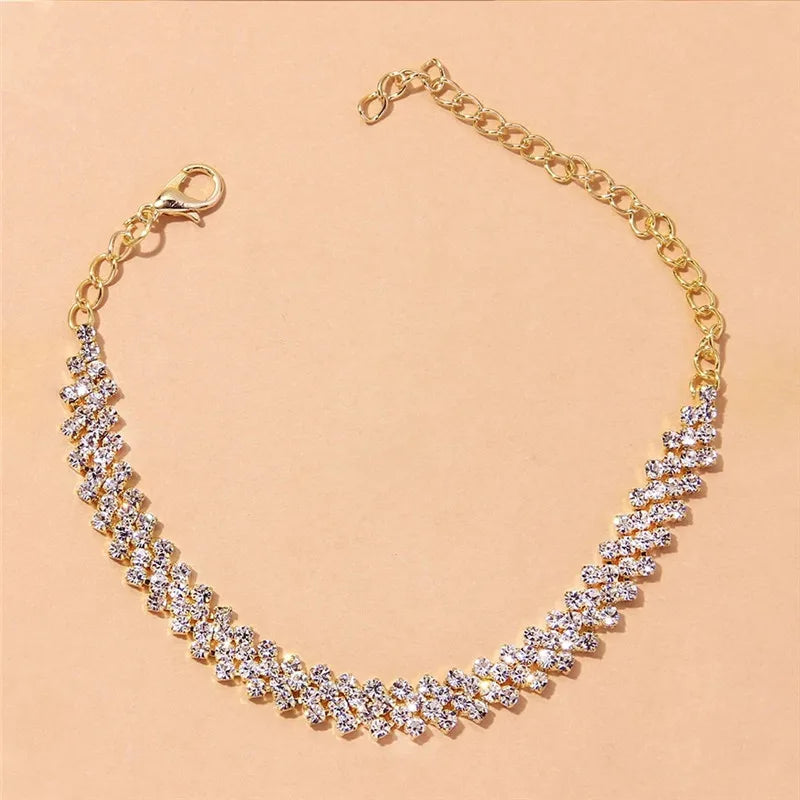 Dazzling Crystal Anklet