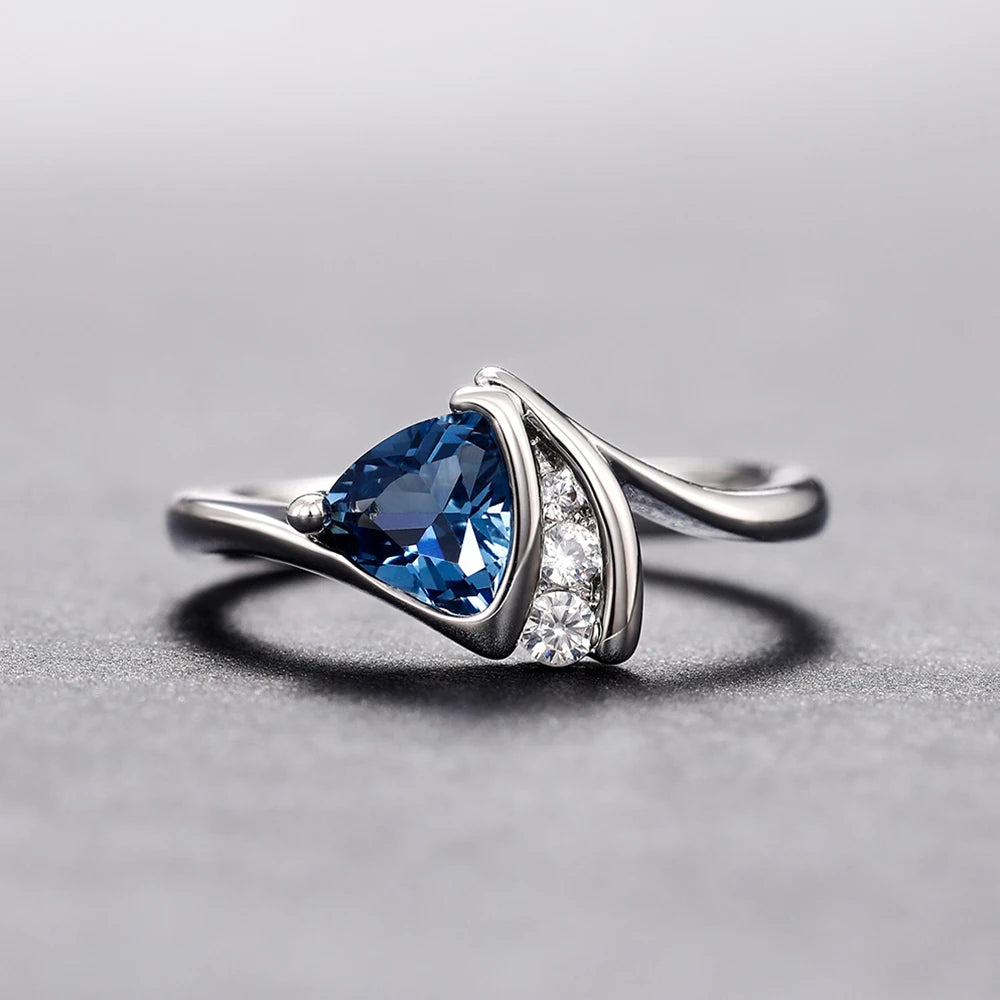 Silver Zircon Wedding Ring