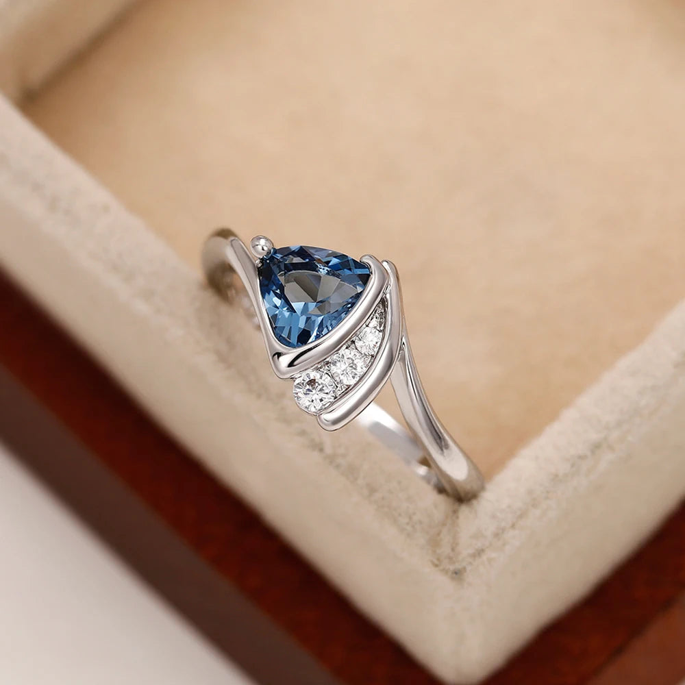 Silver Zircon Wedding Ring