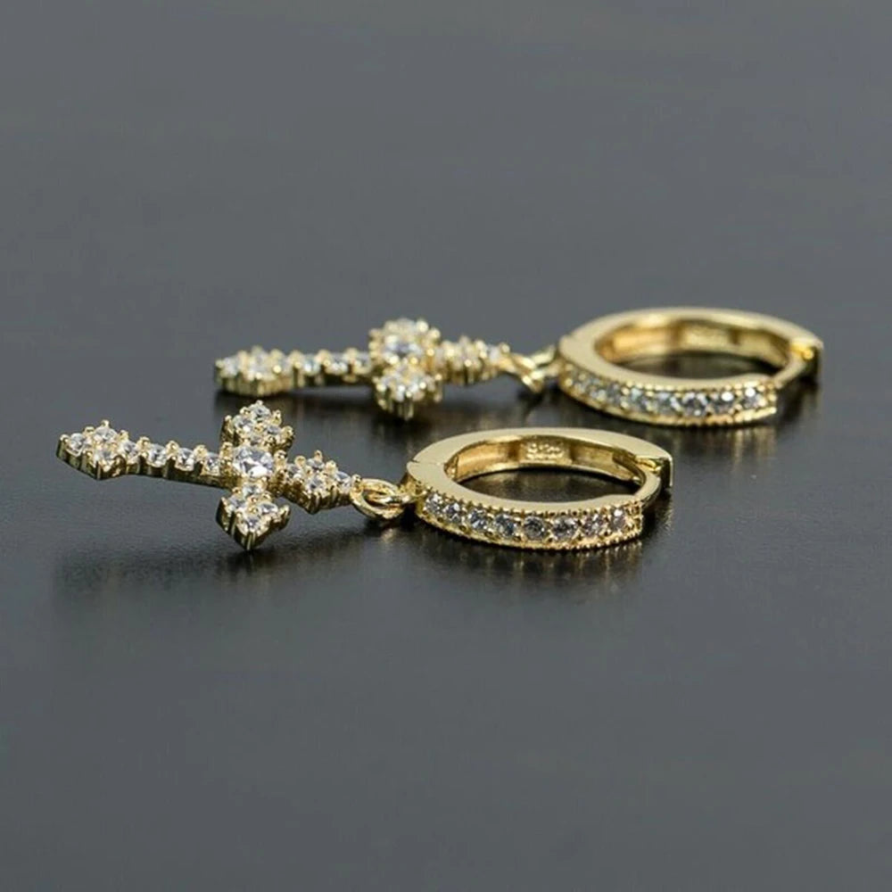 Arrow Cross Crystal Earrings