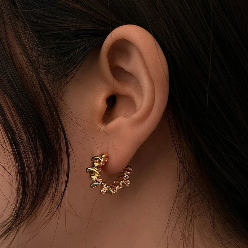 Copper Wave Earrings