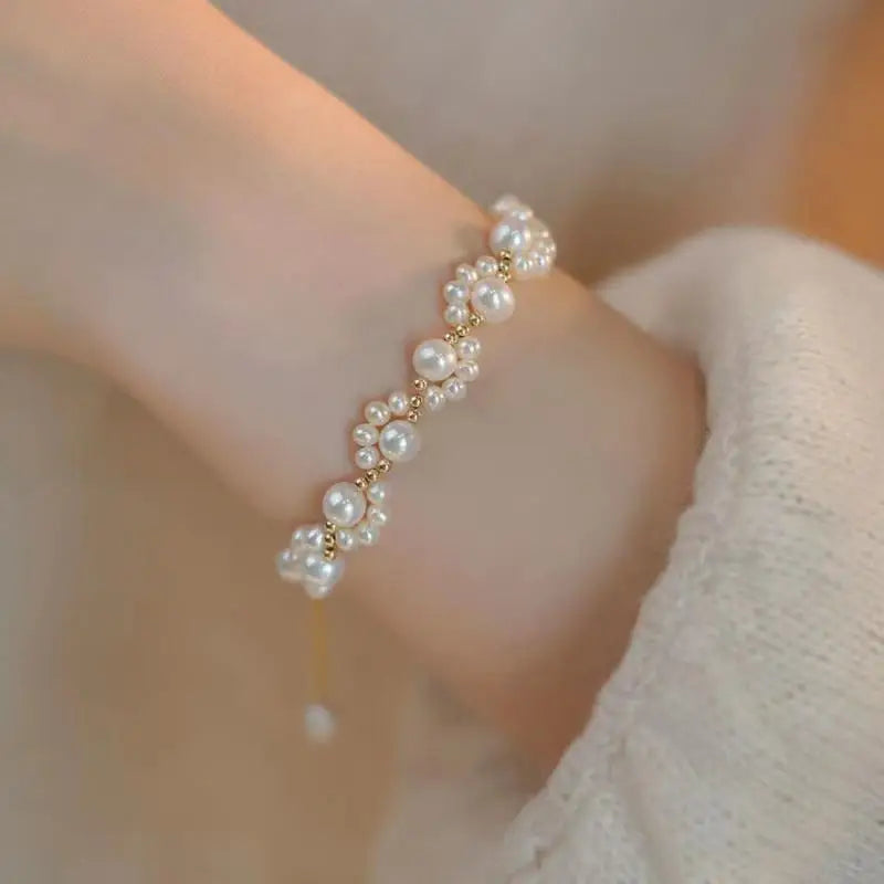 Pearl Chain Cat Paw Bracelet