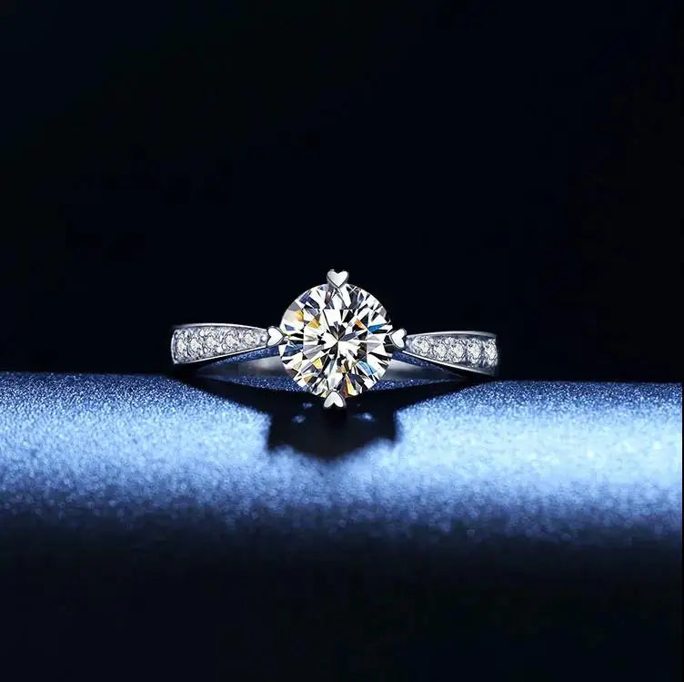 Crystal Sterling Silver Diamond Ring