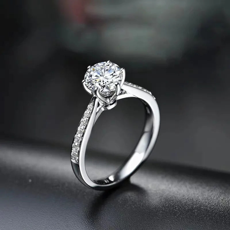 Crystal Sterling Silver Diamond Ring