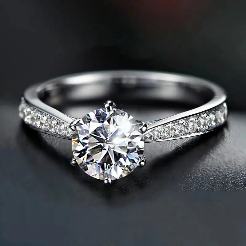 Crystal Sterling Silver Diamond Ring