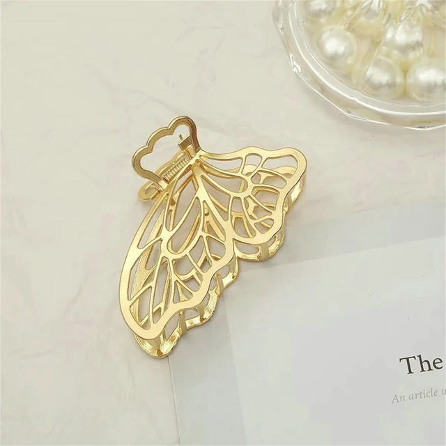 Gold Butterfly Tassel Hair Claw