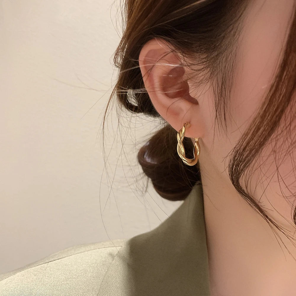 Hyperbolic Gold Twine Hoops