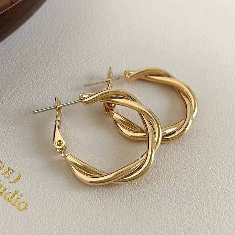 Hyperbolic Gold Twine Hoops