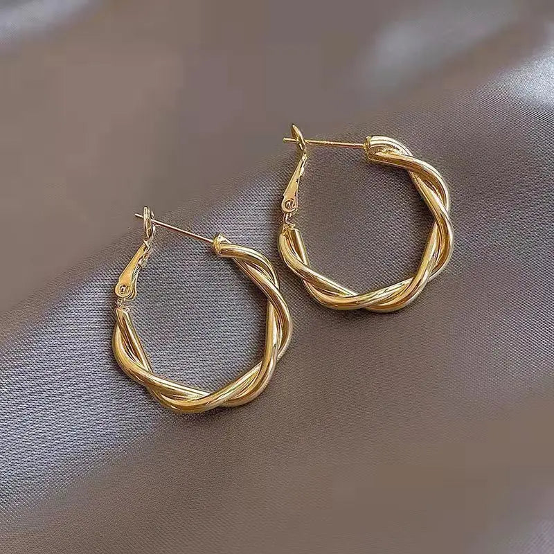 Hyperbolic Gold Twine Hoops