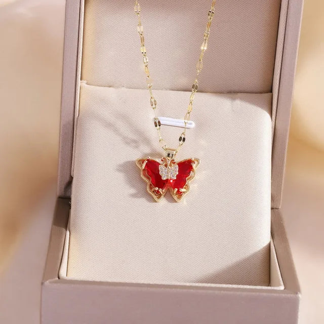 Stainless Steel Butterfly Necklace