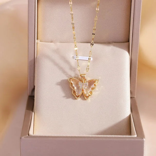 Stainless Steel Butterfly Necklace