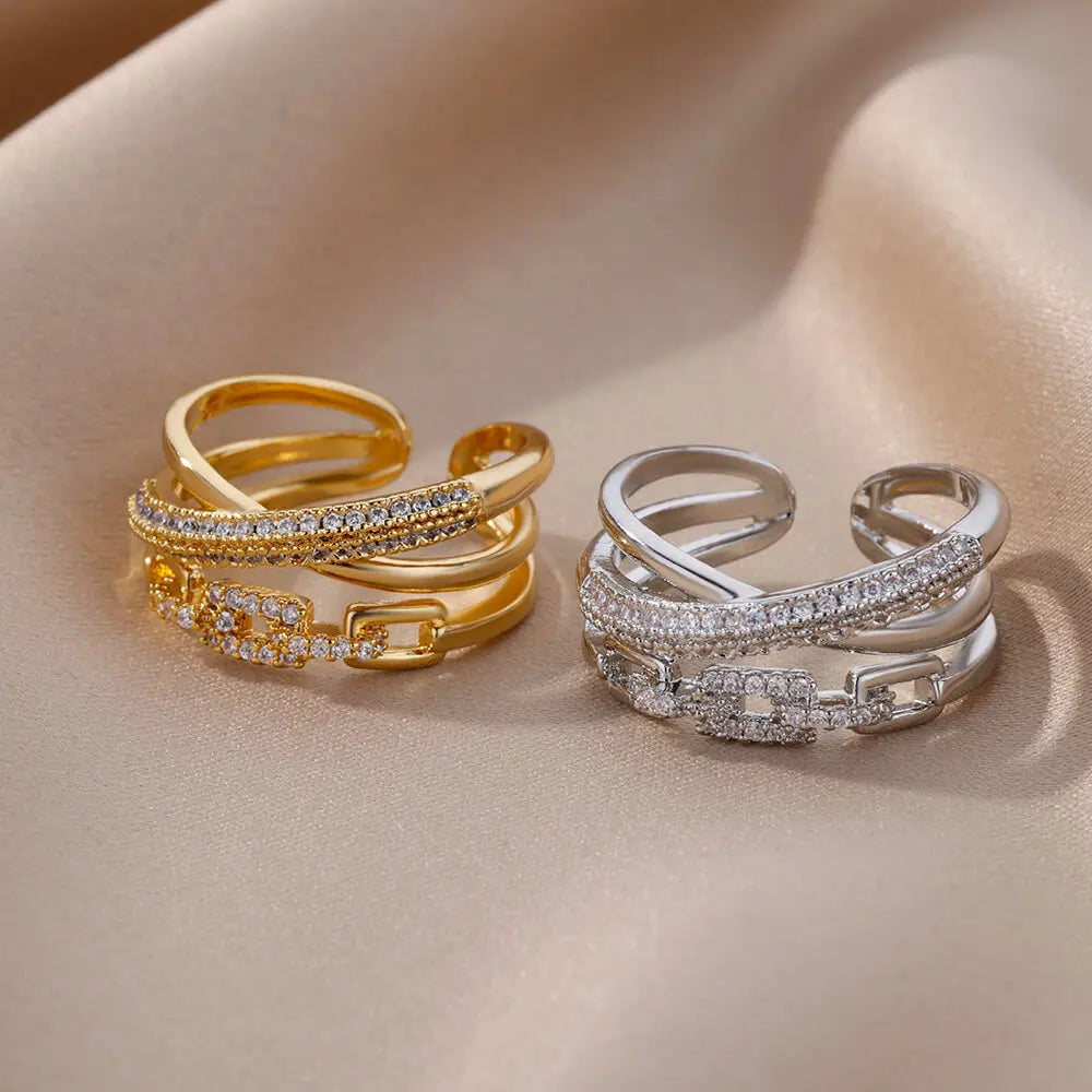 Zirconia Wrap Chain Rings