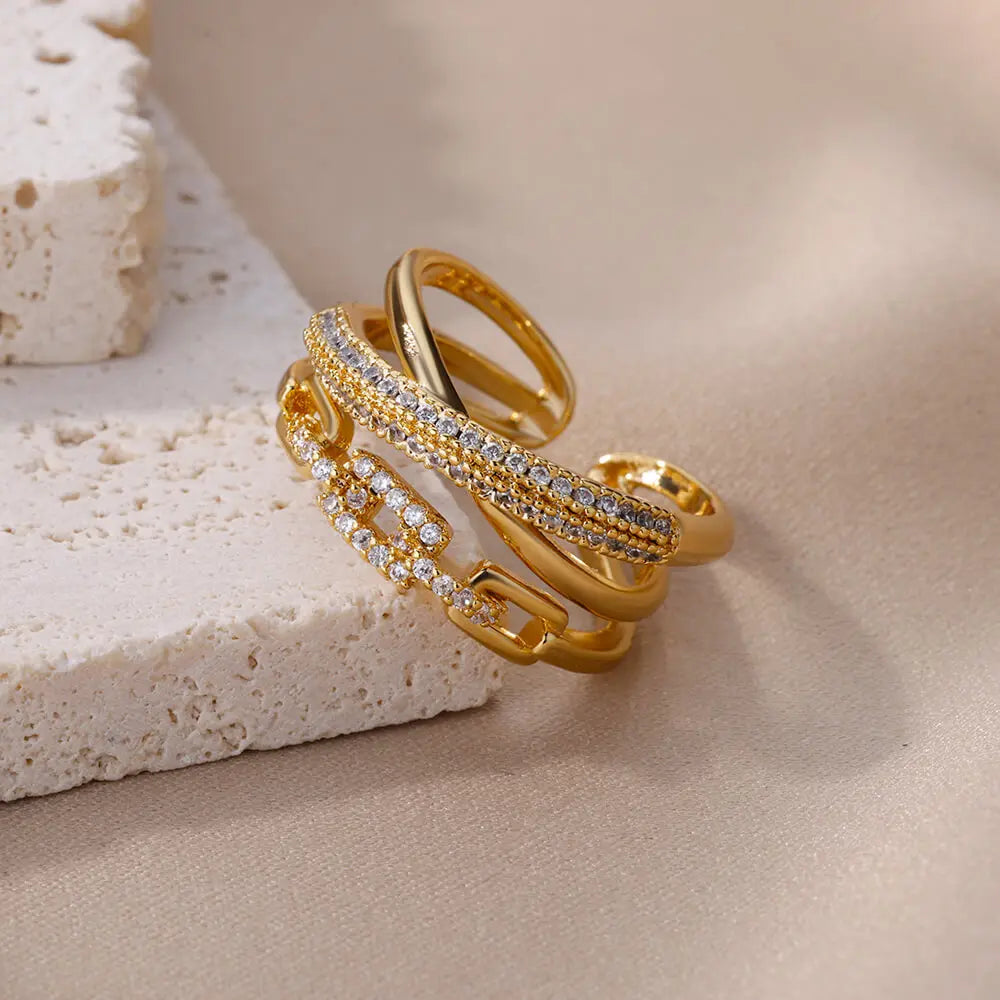 Zirconia Wrap Chain Rings